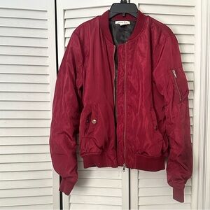 Burgundy bomber jacket Size Medium